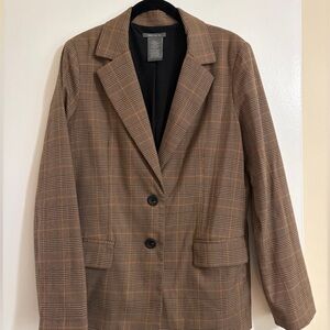 Matty M Tan Plaid Women's Blazer